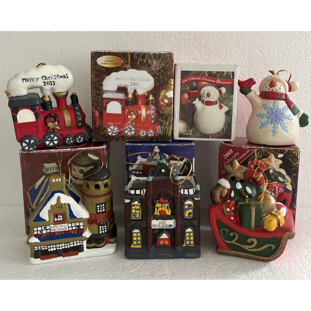 Badcock Collection Christmas Ornaments 2002, 2003, 2008, 2011, 2012‎